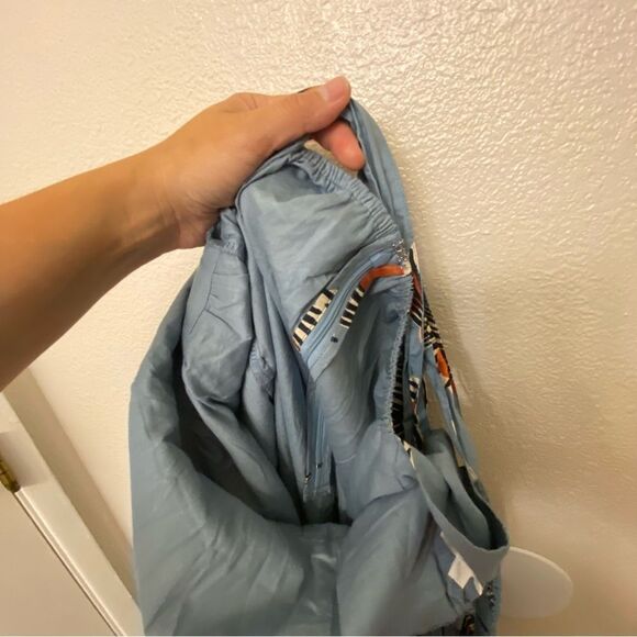 Anthropologie Bel Kazan Blue Floral Evie wide leg jumpsuit l organic cotton L - Picture 11 of 16